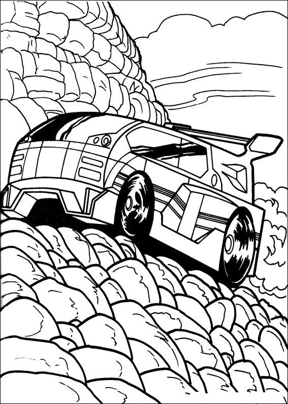 Plansa de colorat cu Hot Wheels 11 3